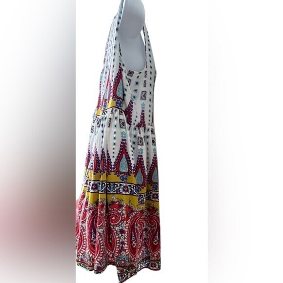 Umgee Summer Sleeveless Paisley Boho Geometric Dress Size M - Picture 4 of 16